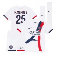 Paris Saint-Germain Nuno Mendes #25 Udebane Trøje Børn 2024-25 Kortærmet (+ Korte bukser)